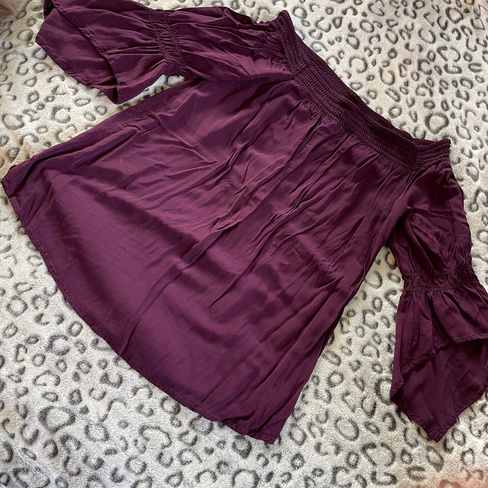 Express Plum colored off the shoulder top